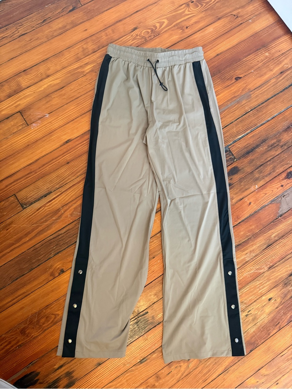 Heroine Sport Tan Joggers with Black Side Stripes